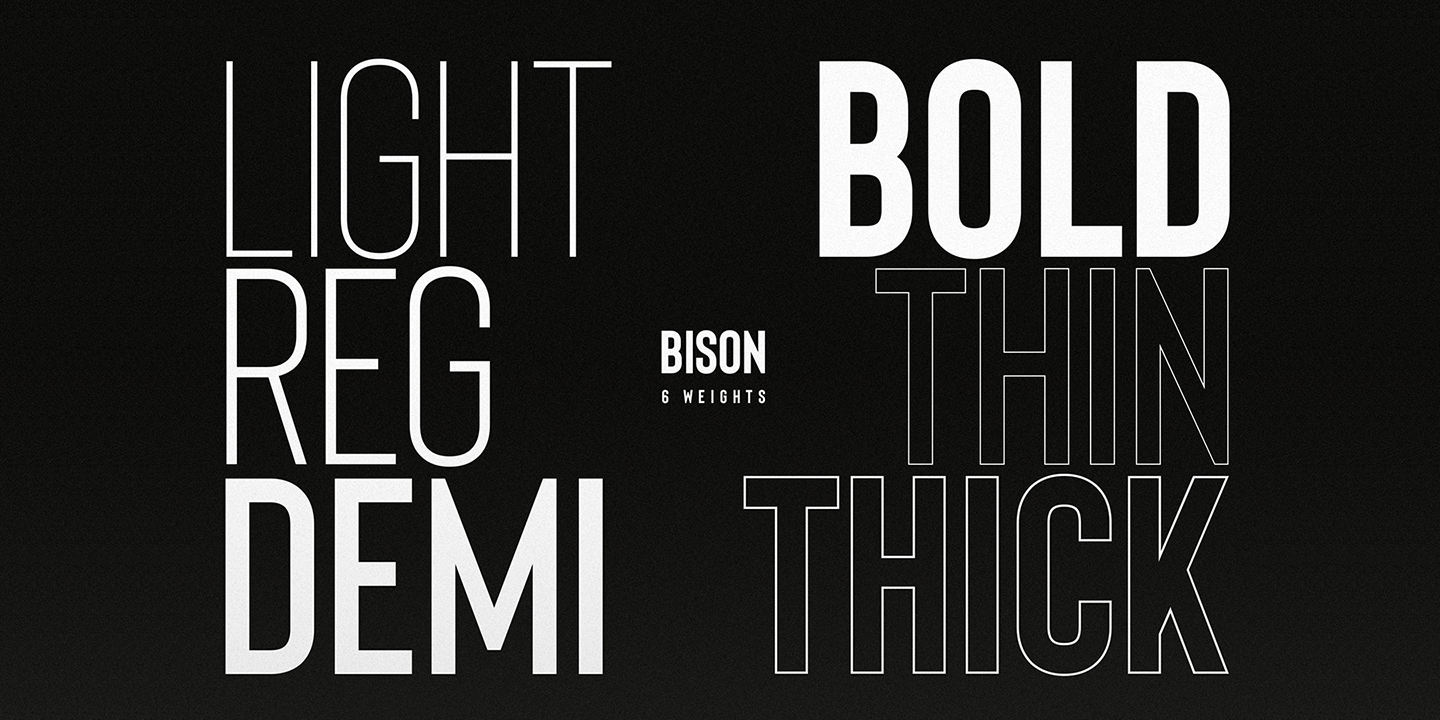 Пример шрифта Bison Thick Outline